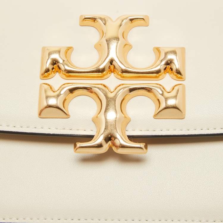 Pre Owned Tory Burch Light Beige Leather Small Eleanor Shoulder Bag