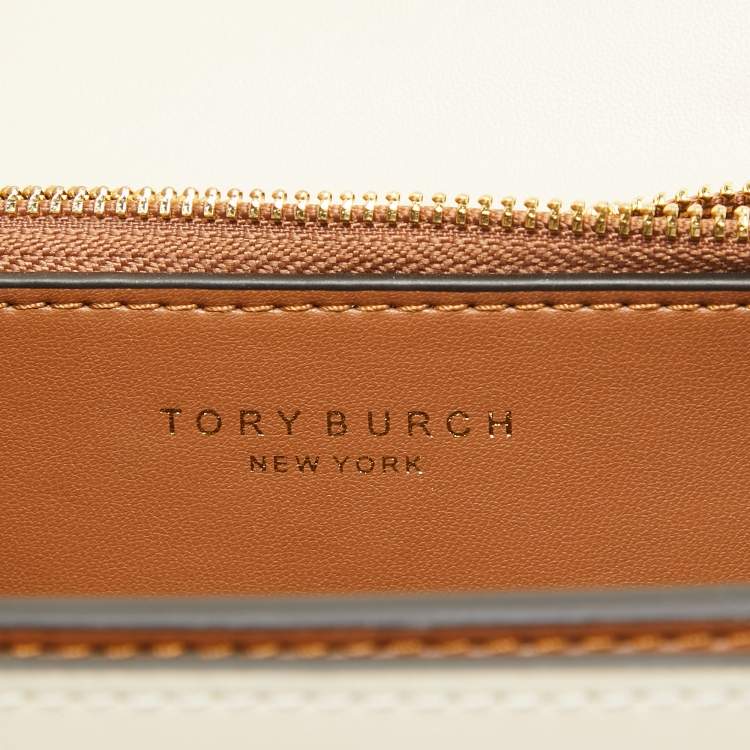 Pre Owned Tory Burch Light Beige Leather Small Eleanor Shoulder Bag