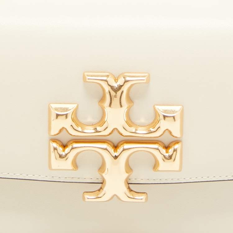 Pre Owned Tory Burch Light Beige Leather Small Eleanor Shoulder Bag