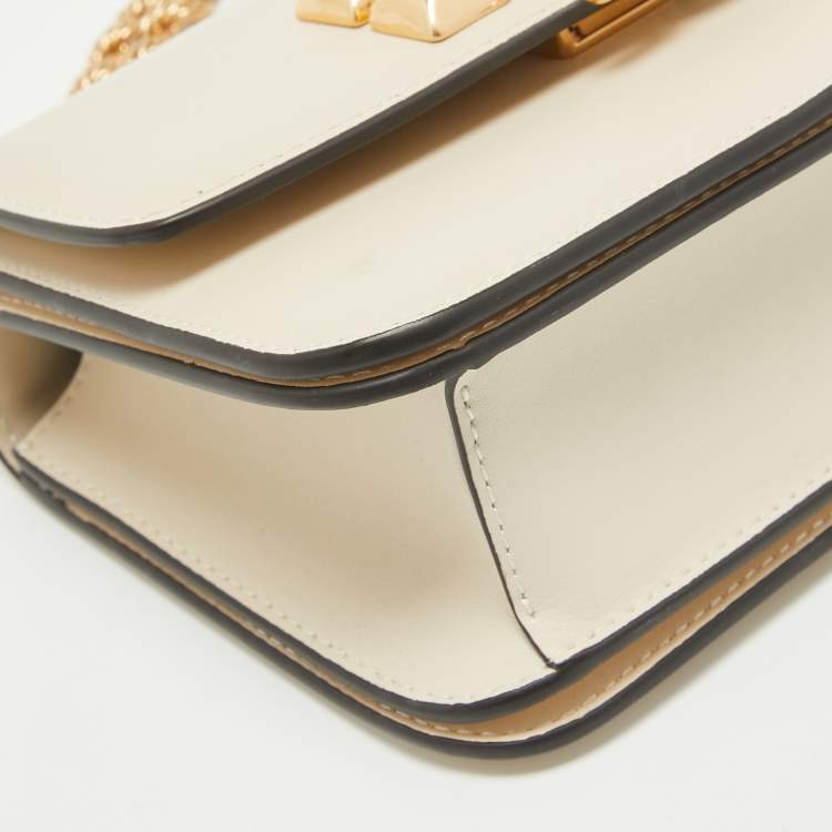 Pre Owned Tory Burch Light Beige Leather Small Eleanor Shoulder Bag