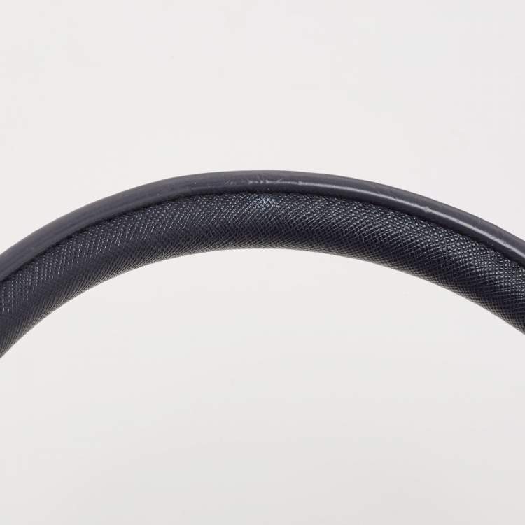 Pre Owned Tory Burch Navy Blue/White Nylon Ella Tote