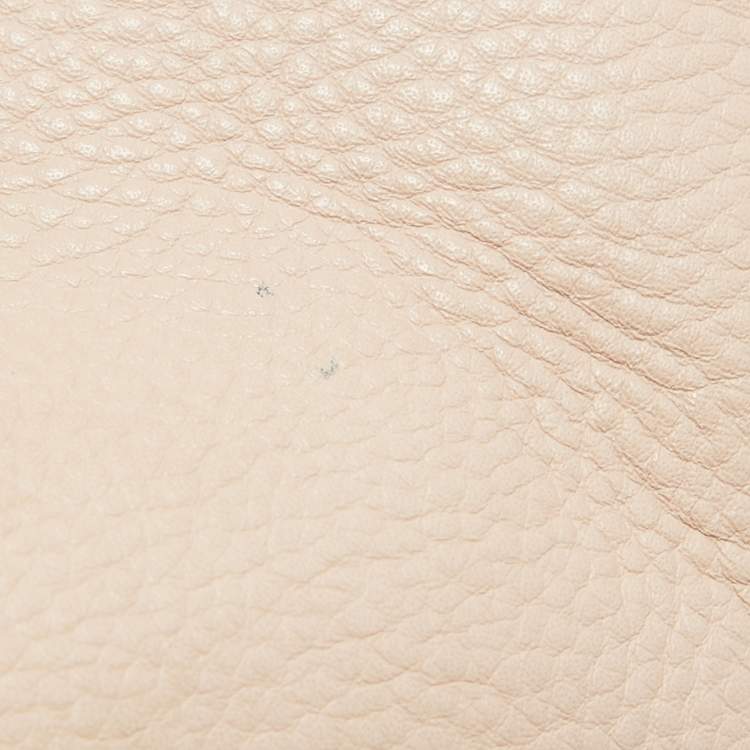 Pre Owned Tory Burch Light Pink Leather Small Britten Slouchy Tote