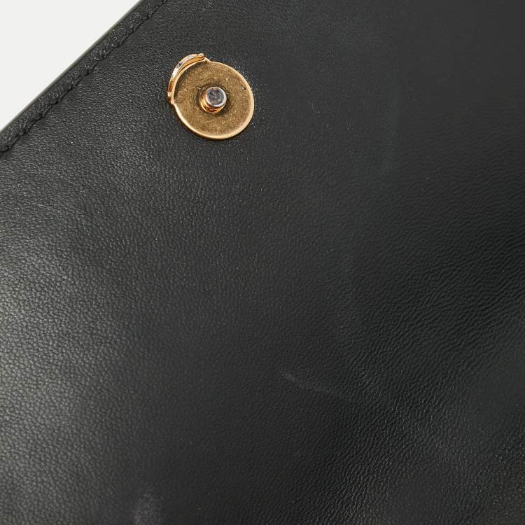 Pre Owned Tory Burch Black Leather Small Fleming Shoulder Bag