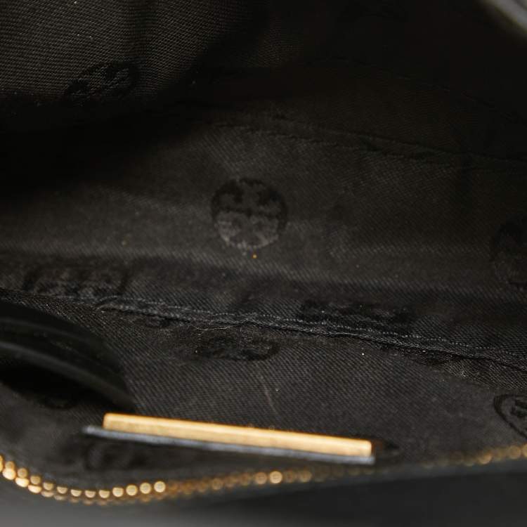 Pre Owned Tory Burch Black Leather Small Fleming Shoulder Bag