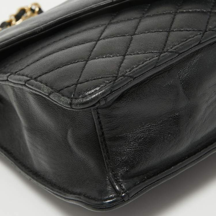 Pre Owned Tory Burch Black Leather Kira Envelope Flap Chain Bag