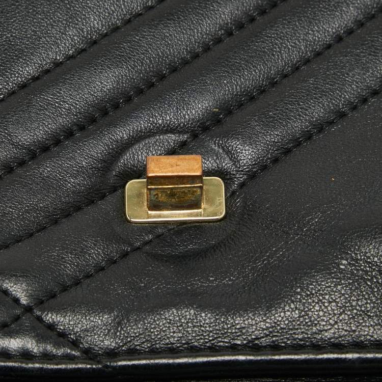 Pre Owned Tory Burch Black Leather Kira Envelope Flap Chain Bag