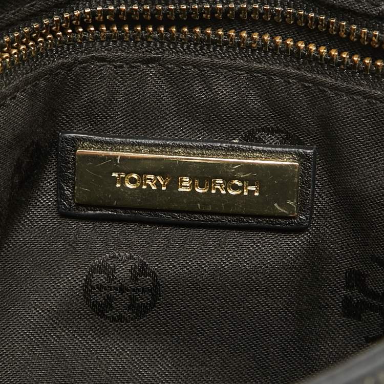 Pre Owned Tory Burch Black Leather Kira Envelope Flap Chain Bag
