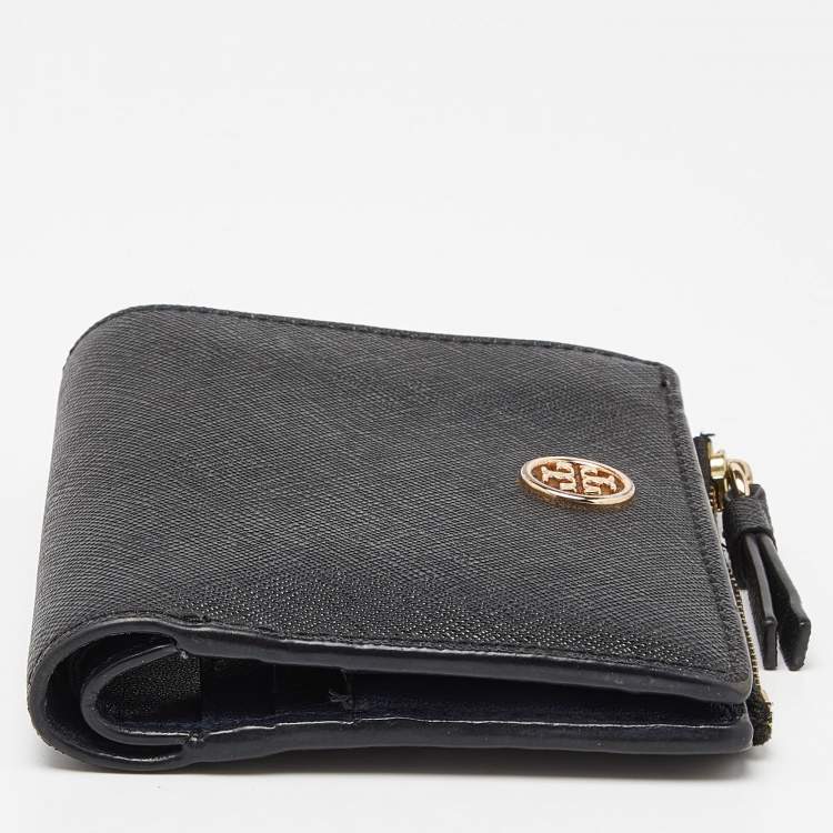 Pre Owned Tory Burch Black Leather Robinson Bifold Wallet