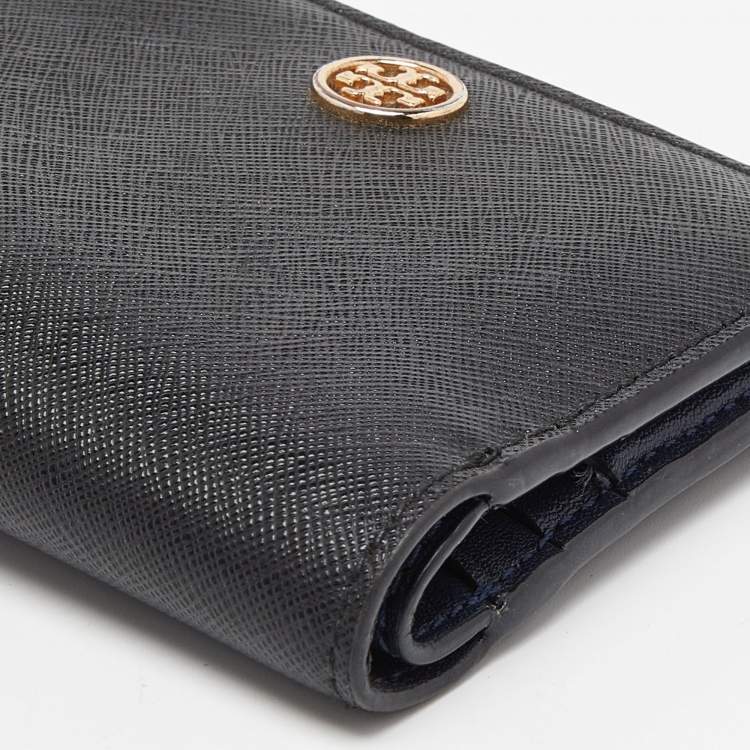 Pre Owned Tory Burch Black Leather Robinson Bifold Wallet