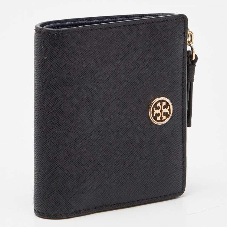 Pre Owned Tory Burch Black Leather Robinson Bifold Wallet