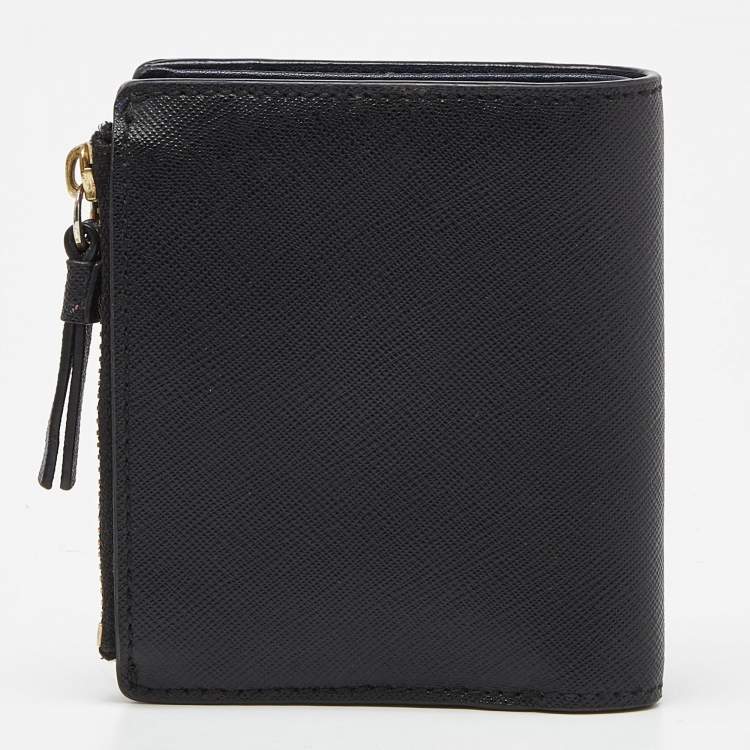 Pre Owned Tory Burch Black Leather Robinson Bifold Wallet