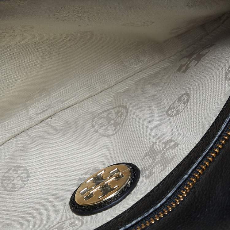 Pre Owned Tory Burch Black Leather Britten Crossbody Bag