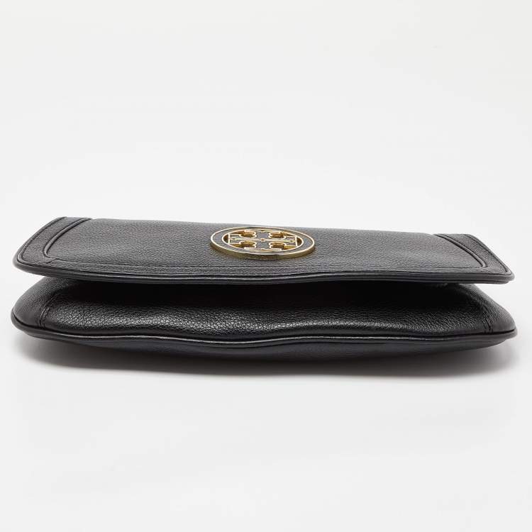 Pre Owned Tory Burch Black Leather Britten Crossbody Bag