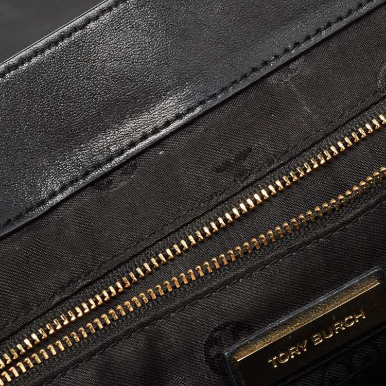 Pre Owned Tory Burch Black Quilted Leather Marion Flap Chain Shoulder Bag