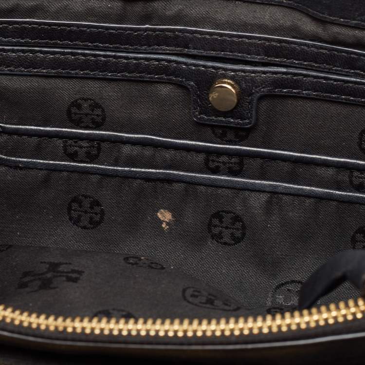 Pre Owned Tory Burch Black Quilted Leather Marion Flap Chain Shoulder Bag