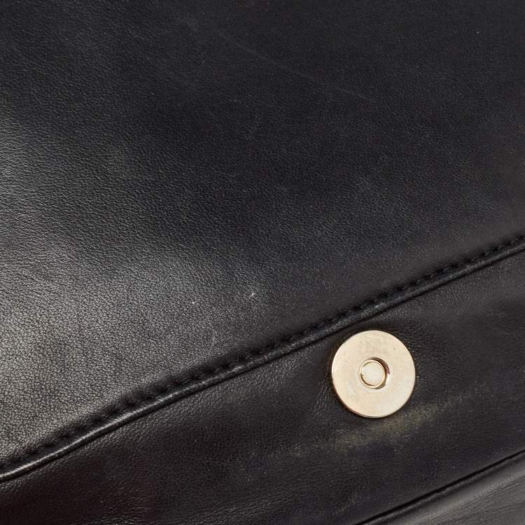 Pre Owned Tory Burch Black Quilted Leather Marion Flap Chain Shoulder Bag