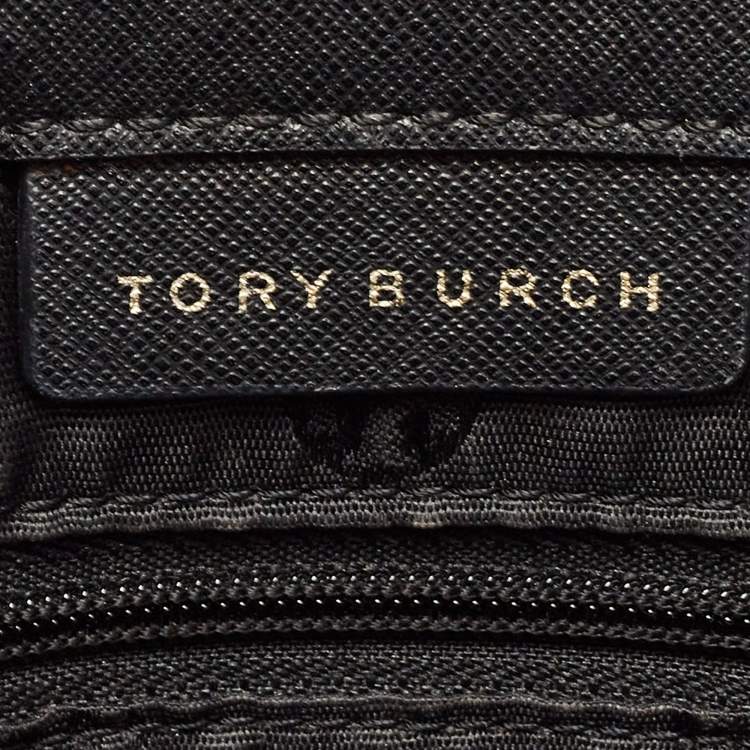 Pre Owned Tory Burch Black Saffiano Leather York Buckle Tote
