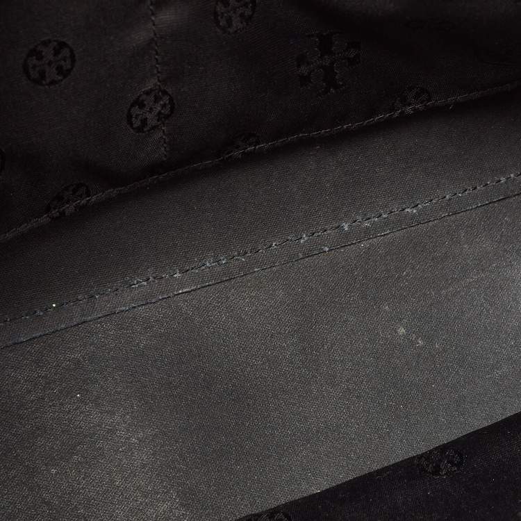 Pre Owned Tory Burch Black Saffiano Leather York Buckle Tote