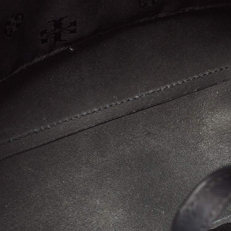 Pre Owned Tory Burch Black Saffiano Leather York Buckle Tote