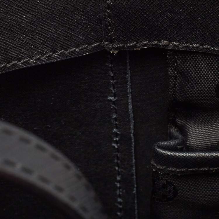 Pre Owned Tory Burch Black Saffiano Leather York Buckle Tote