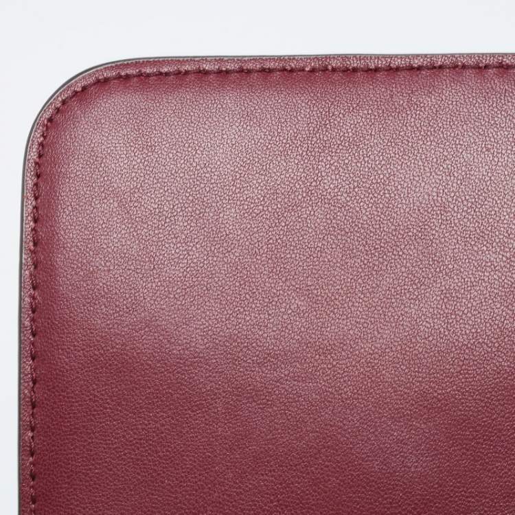 Pre Owned Tory Burch Burgundy Leather Fleming Shoulder Bag