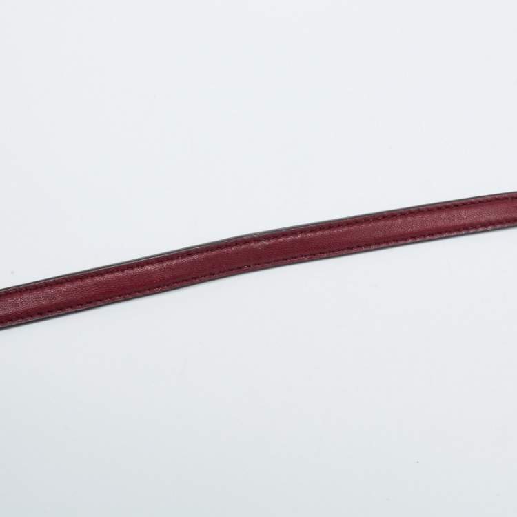 Pre Owned Tory Burch Burgundy Leather Fleming Shoulder Bag