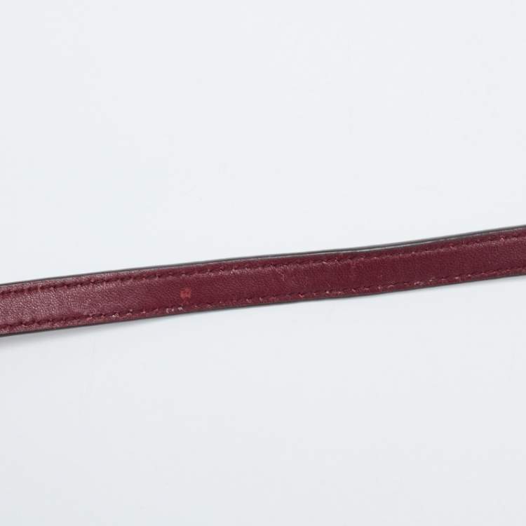 Pre Owned Tory Burch Burgundy Leather Fleming Shoulder Bag