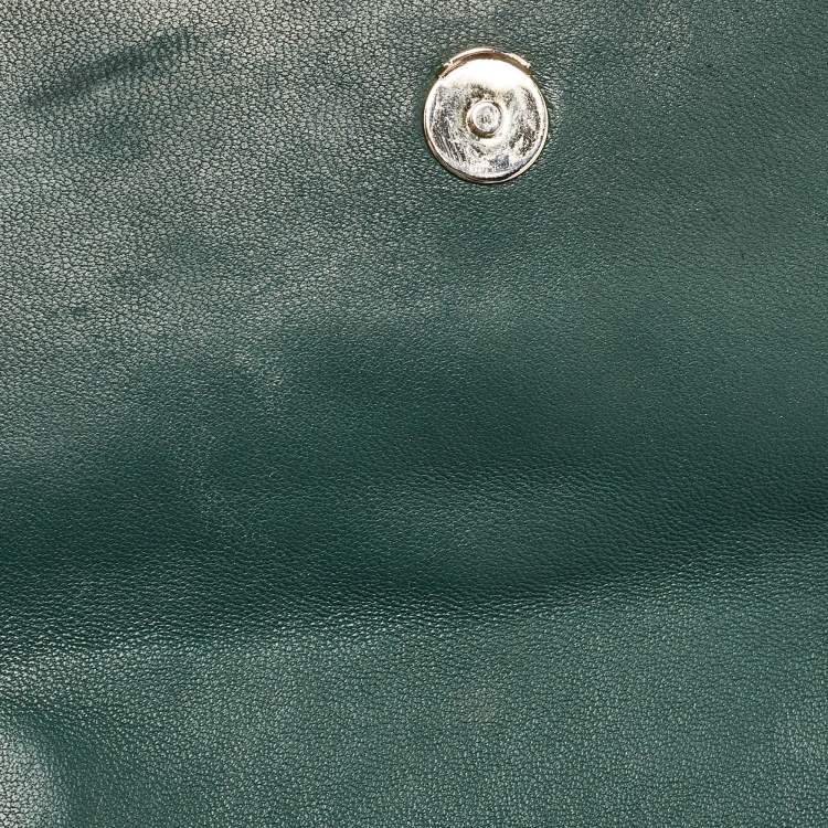 Pre Owned Tory Burch Green Leather Small Fleming Shoulder Bag