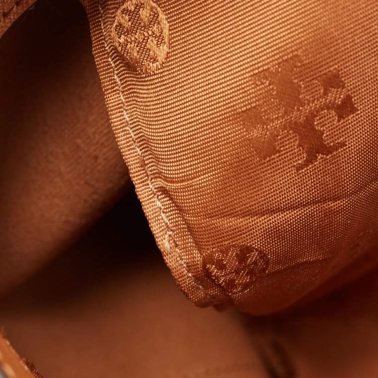 Pre Owned Tory Burch Brown Leather Large York Buckle Shopper Tote