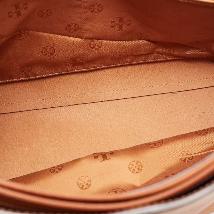 Pre Owned Tory Burch Brown Leather Large York Buckle Shopper Tote