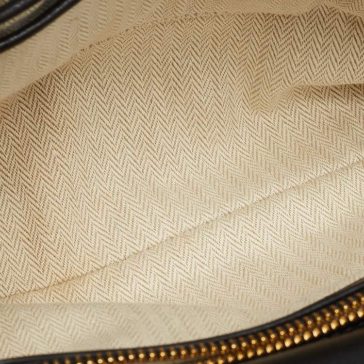 Pre Owned Tory Burch Black Chevron Leather Kira Convertible Shoulder Bag