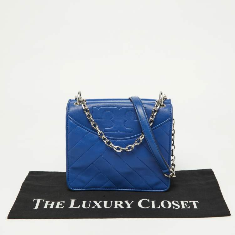 Pre Owned Tory Burch Blue Leather Alexa Shoulder Bag