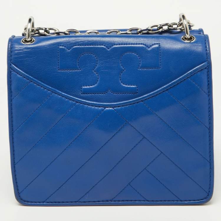 Pre Owned Tory Burch Blue Leather Alexa Shoulder Bag