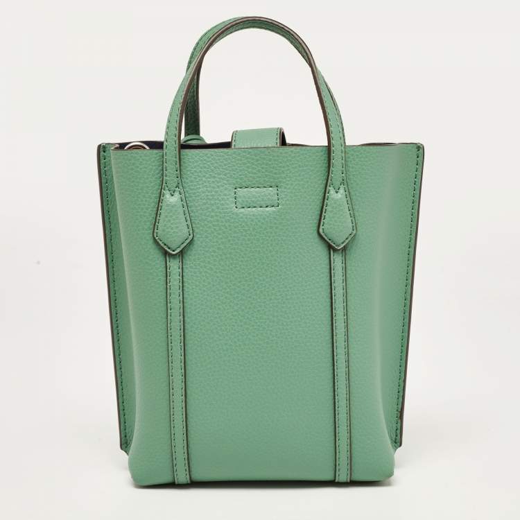 مملوكة مسبقًا Tory Burch Green Leather Mini Perry Tote