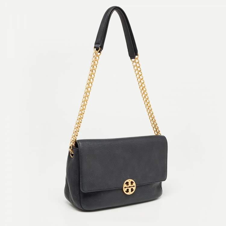 Pre Owned Tory Burch Black Leather Chelsea Shoulder Bag