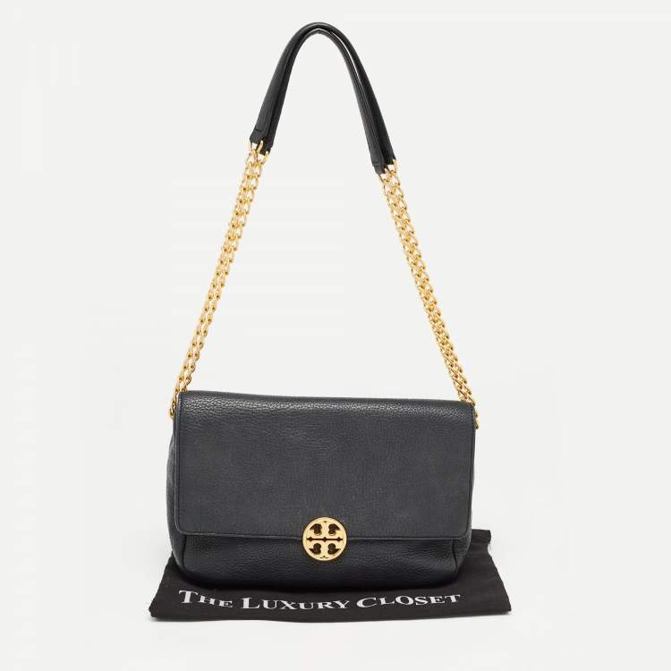 Pre Owned Tory Burch Black Leather Chelsea Shoulder Bag