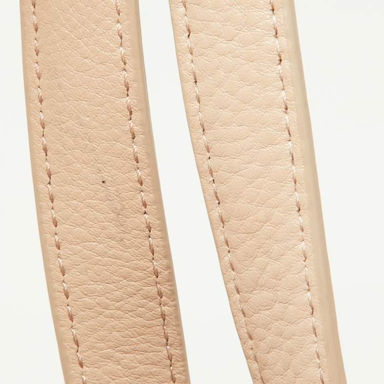 Pre Owned Tory Burch Light Pink/Beige Leather Drawstring Tote