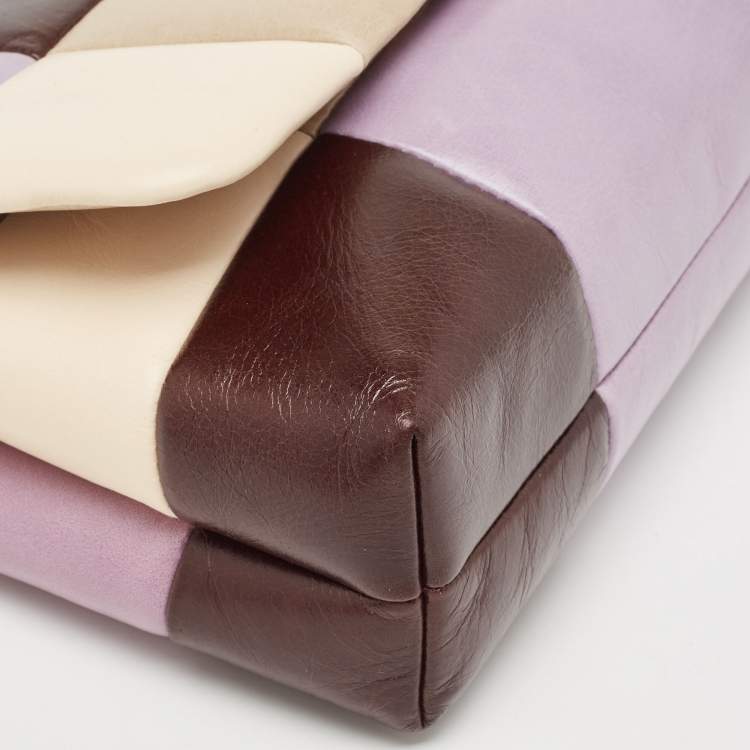 Pre Owned Tory Burch Multicolor Quilted Glazed Leather Willa Shoulder Bag