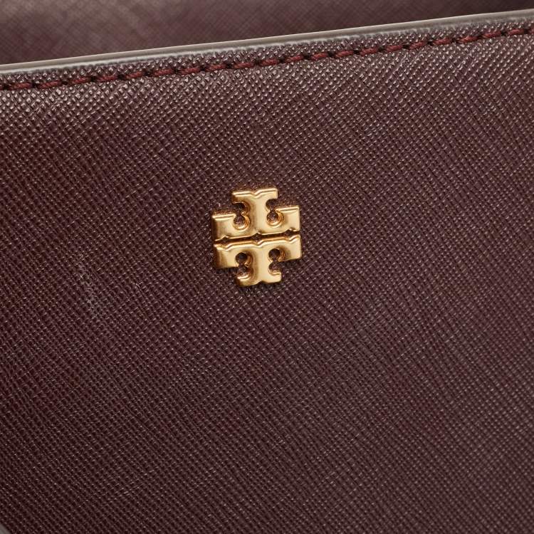 Pre Owned Tory Burch Burgundy Leather Emerson Tote