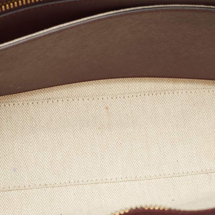 Pre Owned Tory Burch Burgundy Leather Emerson Tote