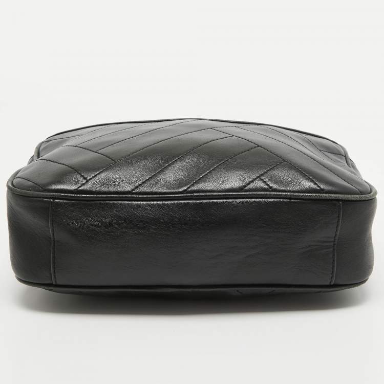 Pre Owned Tory Burch Black Leather Alexa Camera Crossbody Bag