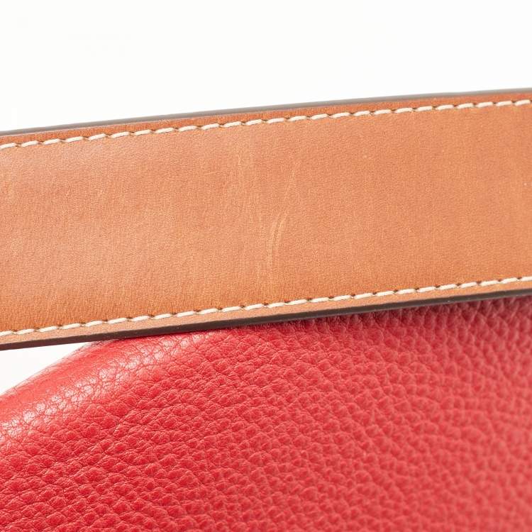 Pre Owned Tory Burch Red/Brown Leather Perry Crossbody Bag