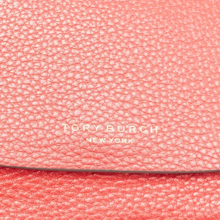 Pre Owned Tory Burch Red/Brown Leather Perry Crossbody Bag
