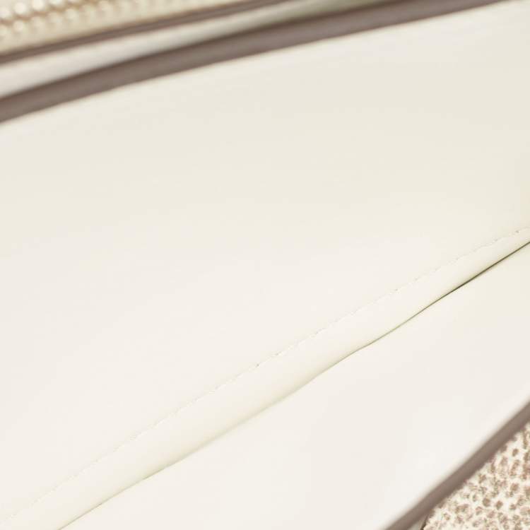 Pre Owned Tory Burch Beige Lizard Embossed Leather Small Eleanor Shoulder Bag