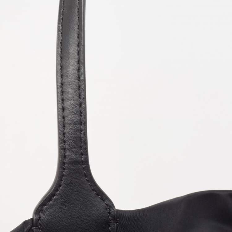 Pre Owned Tory Burch Black Nylon and Leather Medium Ella Tote