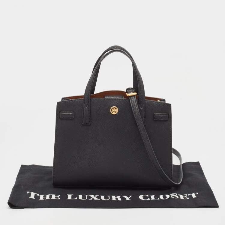 Pre Owned Tory Burch Black Leather Walker Tote
