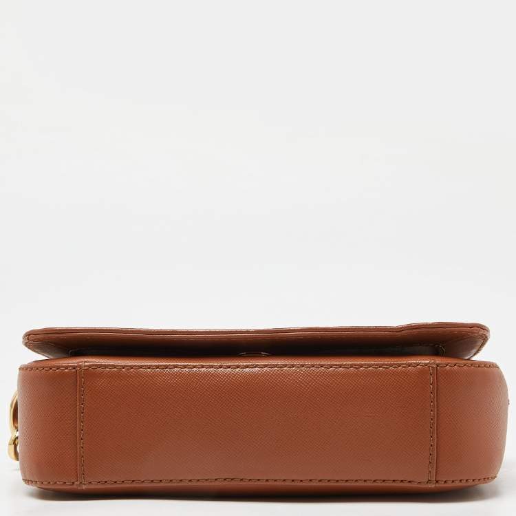 Pre Owned Tory Burch Brown Leather Robinson Chain Shoulder Bag