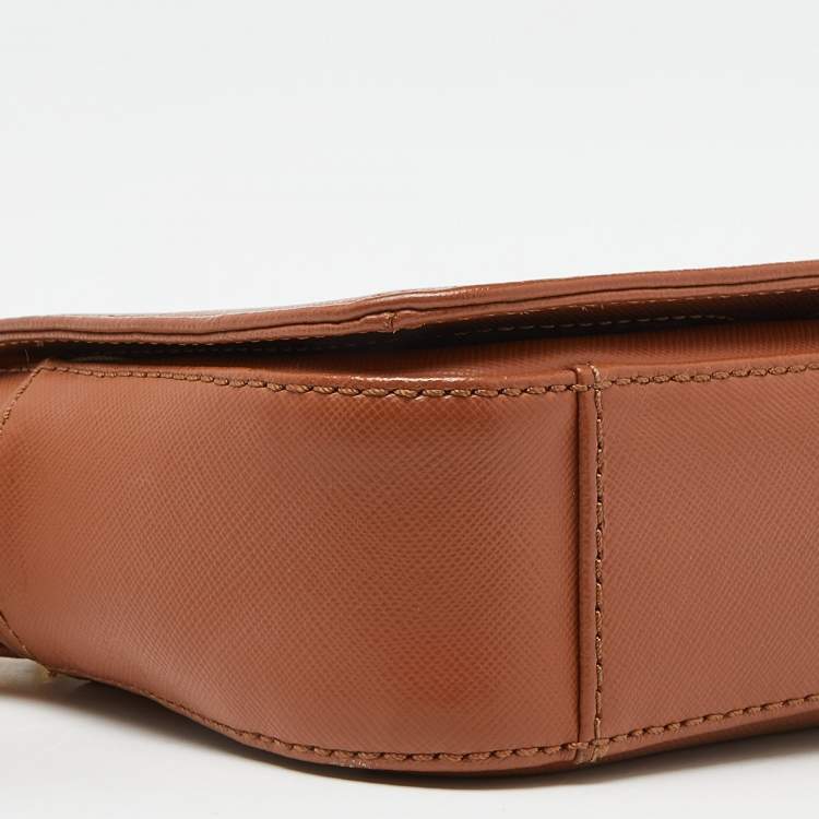 Pre Owned Tory Burch Brown Leather Robinson Chain Shoulder Bag