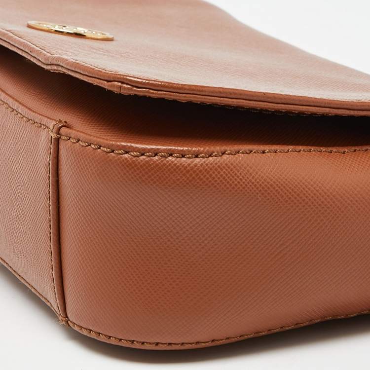 Pre Owned Tory Burch Brown Leather Robinson Chain Shoulder Bag