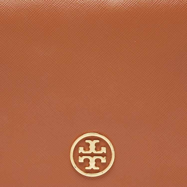 Pre Owned Tory Burch Brown Leather Robinson Chain Shoulder Bag